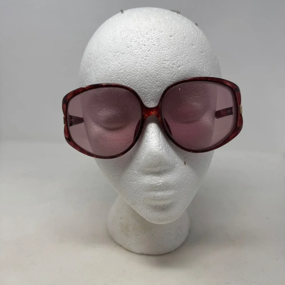 Vtg Christian Dior Oversized Butterfly Sunglasses Burgundy Marbled Frames Only - Picture 11 of 11